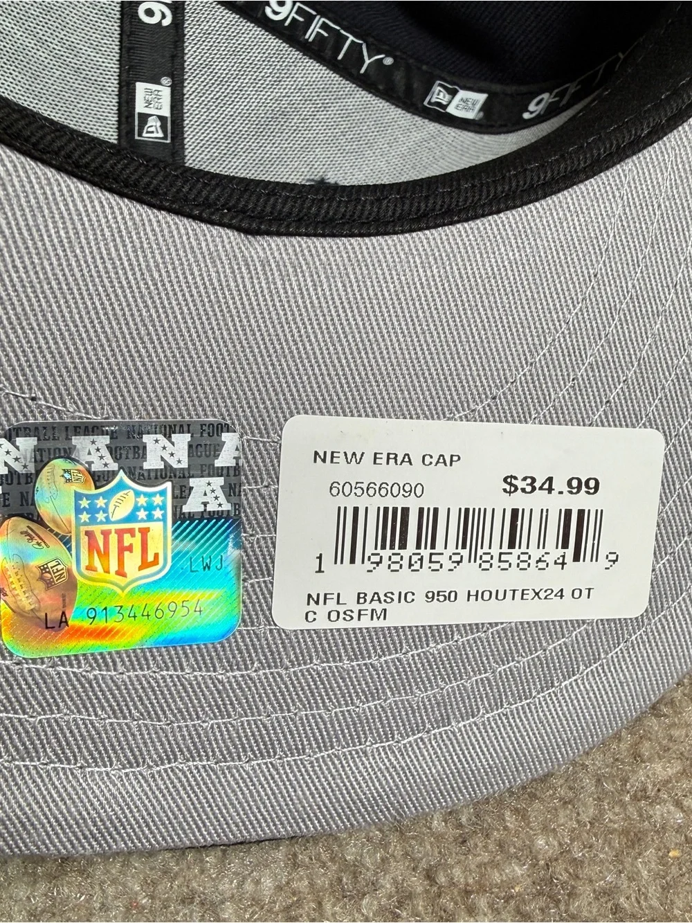 Houston Texans Hat New Era 9Fifty Navy Snapback Flat Bill Basic Essentials NWT